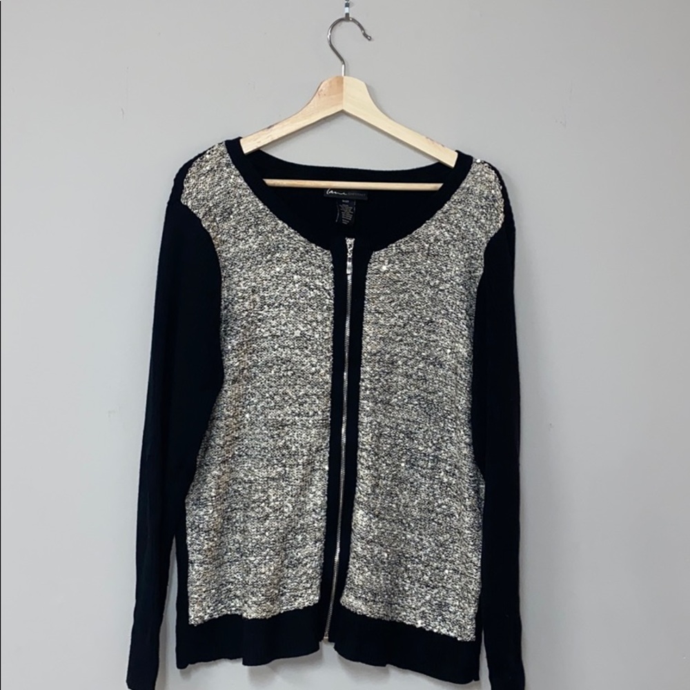 Lane Bryant - Black and Silver Sequin Sweater